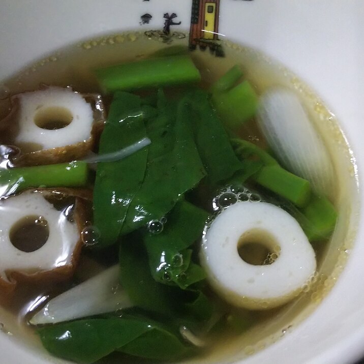 つるむらさきとちくわの中華スープ